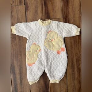 VTG. Little Me Unisex Duckling Romper Suit 6mos. NEW